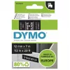 DYMO D1 lentes kasetne | Balts uz melna | 12 mm x 7 m | Pašlīmējošas etiķetes LabelManager marķētājiem