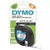 DYMO LetraTAG plastmasas etiķetes | 12 mm x 4 m | Melns teksts uz baltas lentes | 1 rullītis