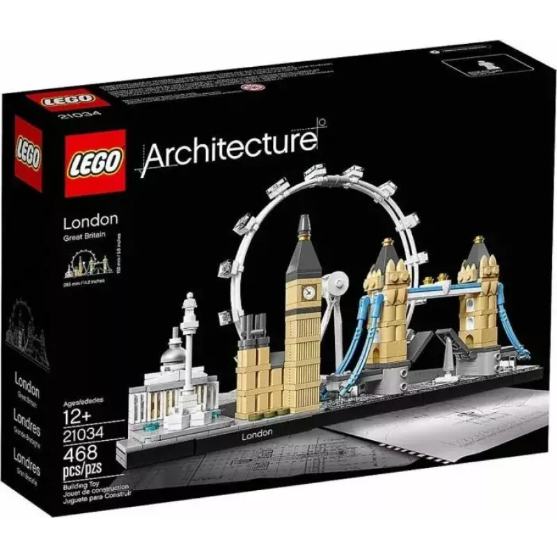 LEGO Architecture London 21034 būvkomplekts — 468 gab., pilsētas orientieru modelis