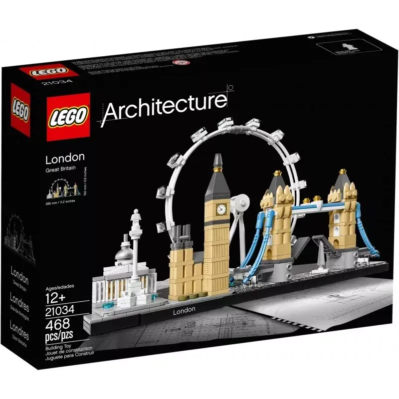 LEGO Architecture London 21034 būvkomplekts — 468 gab., pilsētas orientieru modelis