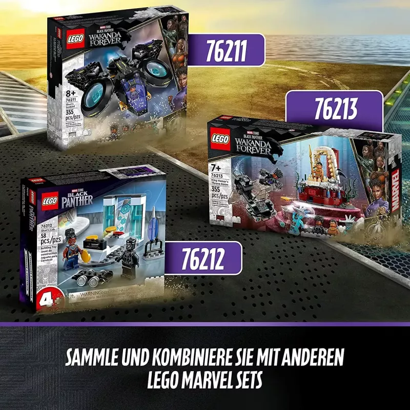 LEGO Marvel komplekts 76211 Šūri kuģis — būvējams rotaļu komplekts ar minifigūrām