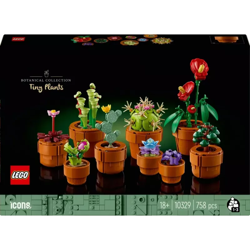 LEGO Icons Mini Plants komplekts 10329 — 9 būvējami mazi augu modeļi, 758 gabali, 18+