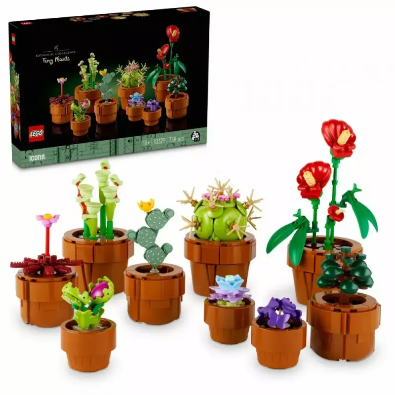 LEGO Icons Mini Plants komplekts 10329 — 9 būvējami mazi augu modeļi, 758 gabali, 18+