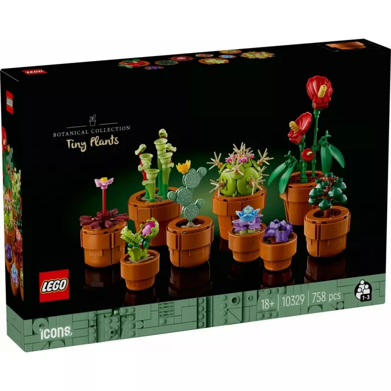 LEGO Icons Mini Plants komplekts 10329 — 9 būvējami mazi augu modeļi, 758 gabali, 18+