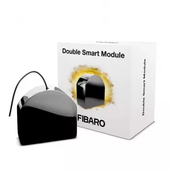 Sienas 2-kanālu releja modulis Fibaro FGS-224 Z-Wave Plus, 100–240V AC, 50/60Hz, max 9.5A, melns