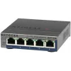 NETGEAR GS105E-200PES tīkla slēdzis, pārvaldāms L2/L3, Gigabit Ethernet (10/100/1000), pelēks