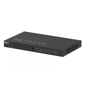 NETGEAR GSM4230P-100EUS tīkla slēdzis, pārvaldāms L2/L3 Gigabit Ethernet (10/100/1000) ar PoE, 1U, melns