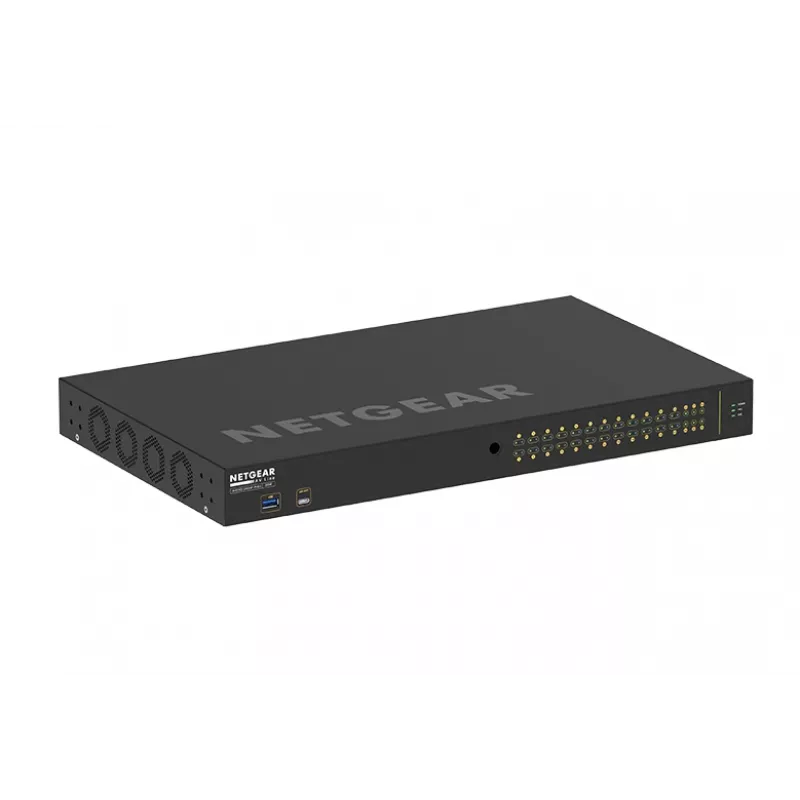 NETGEAR GSM4230P-100EUS tīkla slēdzis, pārvaldāms L2/L3 Gigabit Ethernet (10/100/1000) ar PoE, 1U, melns