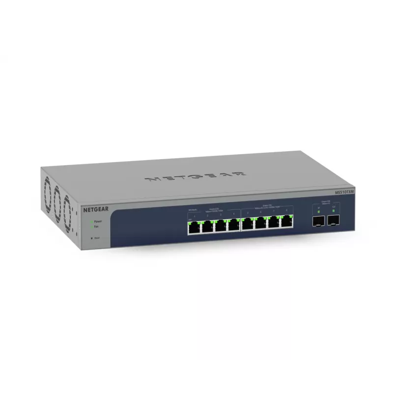NETGEAR MS510TXM tīkla slēdzis, pārvaldāms, L2/L3/L4, 10G Ethernet (100/1000/10000), pelēks, zils