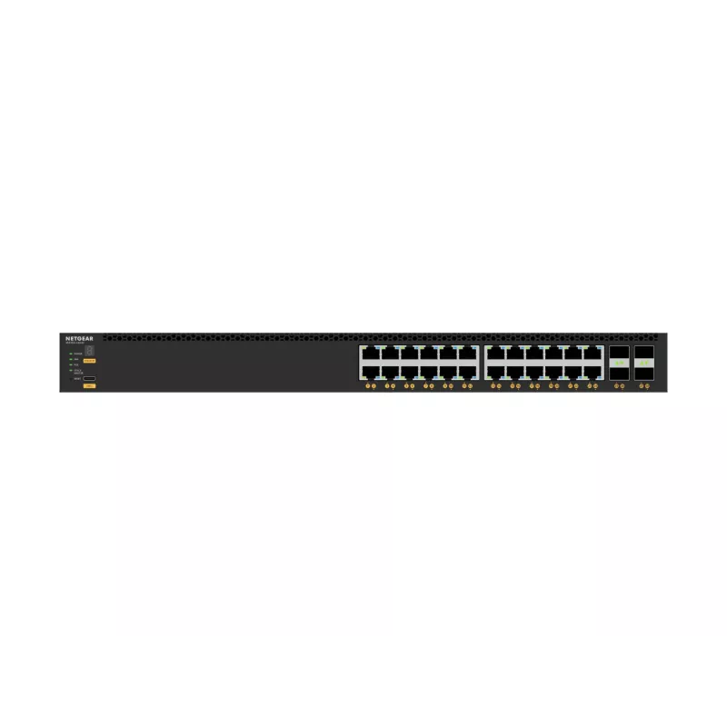 NETGEAR M4350-24X4V pārvaldāms L3 10G Ethernet (100/1000/10000) PoE slēdzis 1U melns