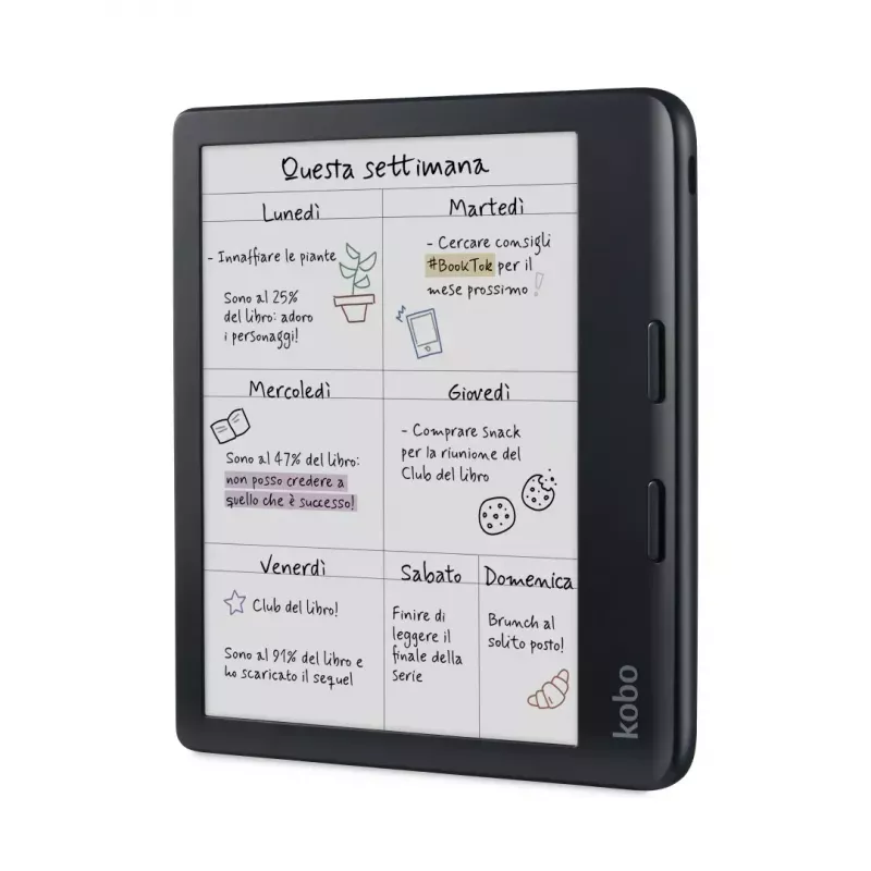 E-grāmatu lasītājs Kobo N428-KU-BK-K-BU 32 GB Wi-Fi 7 collu E Ink Kaleido