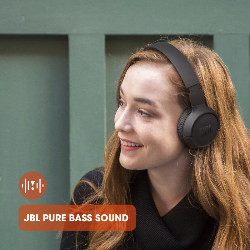 JBL Tune 510BT bezvadu austiņas uz ausīm, Bluetooth, sarunām/mūzikai, baltas
