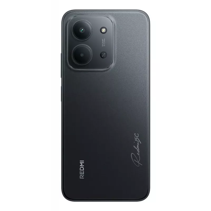 Viedtālrunis Xiaomi Redmi 15C 6.9 collu 4 GB RAM 256 GB krātuve, MediaTek Helio G81-Ultra, 50 MP dubultkamera, 6000 mAh, IP64, Melns