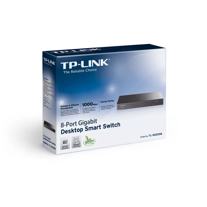 TP-Link JetStream 8-Portu Gigabitu viedais slēdzis
