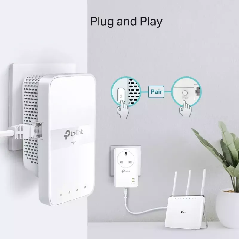 TP-Link TL-WPA7617 KIT PowerLine tīkla adapteris 1200 Mbit/s Ethernet LAN Wi-Fi Balts 2 gab.