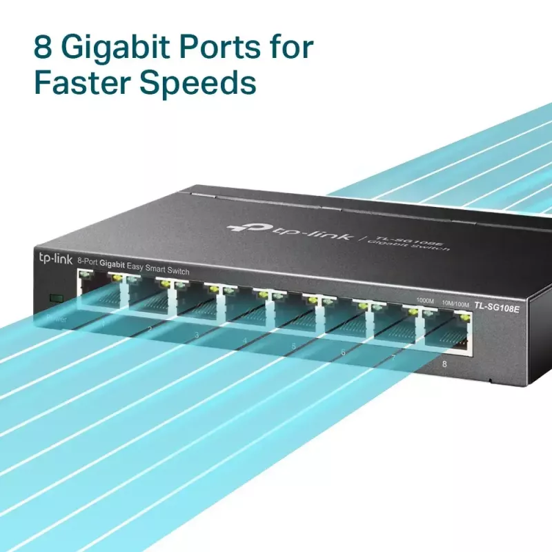 Pārvaldāms slēdzis TP-Link TL-SG108E 8 portu Gigabit Easy Smart Switch