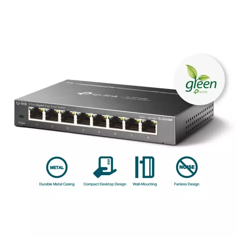 Pārvaldāms slēdzis TP-Link TL-SG108E 8 portu Gigabit Easy Smart Switch