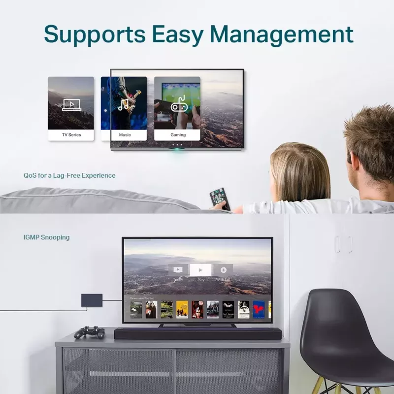 Pārvaldāms slēdzis TP-Link TL-SG108E 8 portu Gigabit Easy Smart Switch