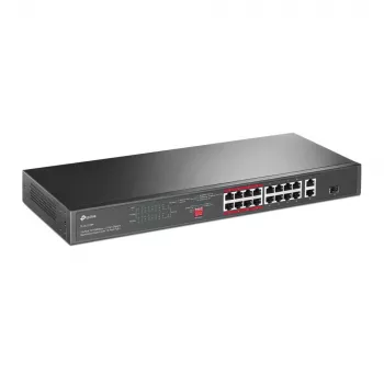 TP-Link TL-SL1218P 16-portu 10/100 Mbps + 2-portu Gigabit Rackmount PoE slēdzis ar 16 PoE+ portiem