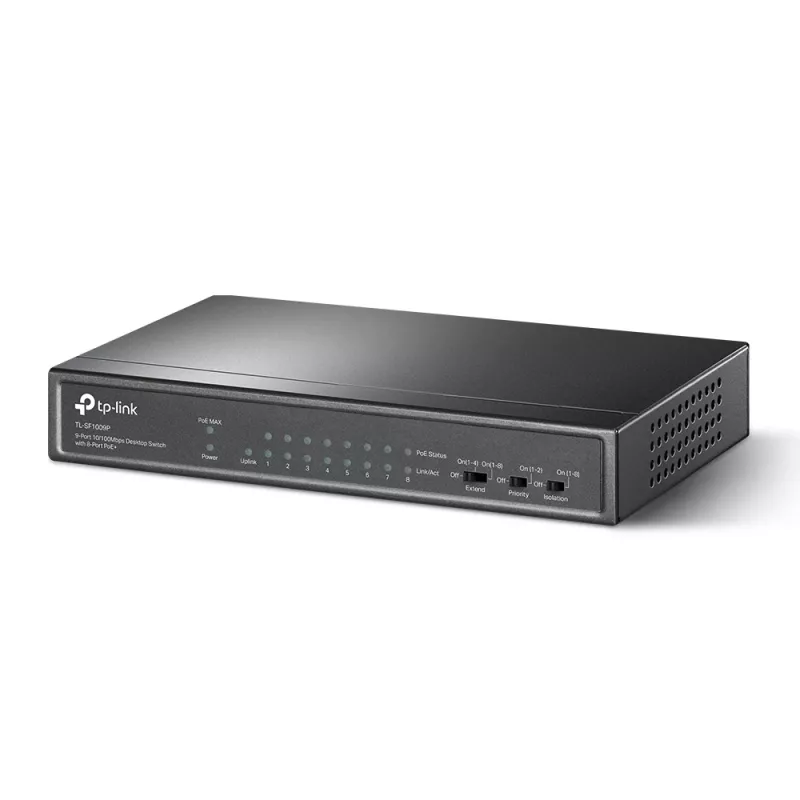 TP-Link TL-SF1009P 9-Portu 10/100Mbps Galda Slēdzis ar 8 PoE+ Portiem