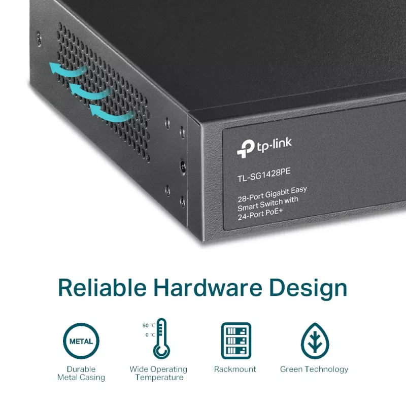 Pārvaldāms slēdzis TP-Link TL-SG1428PE 28 portu Gigabit ar 24 PoE+ portiem