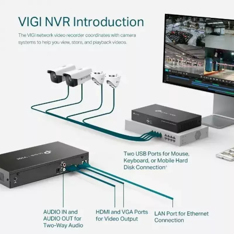 TP-LINK VIGI 8 kanālu tīkla video ierakstītājs