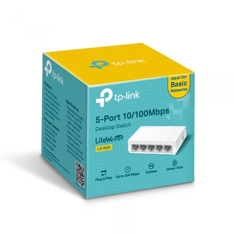 Tīkla slēdzis TP-Link LS1005 Nepārvaldāms Fast Ethernet Balts
