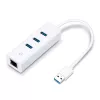 TP-Link UE330 USB 3.0 centrmezgls ar Gigabit Ethernet, balts