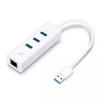 TP-Link UE330 USB 3.0 centrmezgls ar Gigabit Ethernet, balts