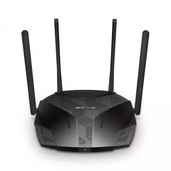 Galda maršrutētājs MERCUSYS MR80X — divu joslu Wi‑Fi 6 (802.11ax), 3000 Mbps, 4 ārējās antenas, 3 Gigabit LAN porti