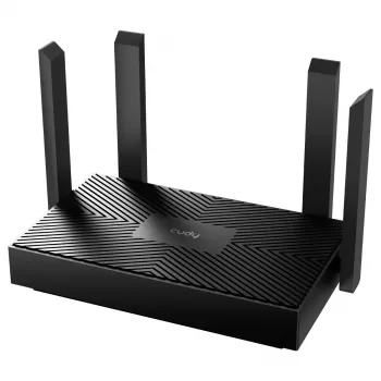 Galda maršrutētājs Cudy WR1500 — divu joslu (2,4/5 GHz), Wi‑Fi 6/4, 4x Gigabit LAN, MU‑MIMO, ārējās antenas