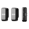 Bezvadu piespraužamais mikrofons Rode Wireless Micro Black — omnidirekcionāls, 100 m darbības rādiuss, 7 h akumulators, 48 kHz/24-bit