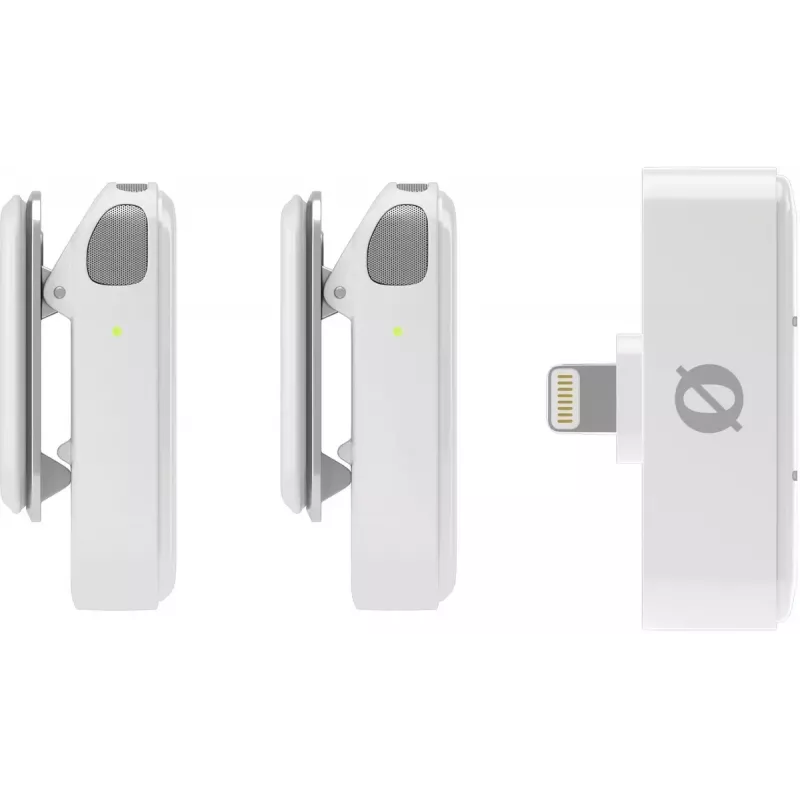 Bezvadu mikrofonu sistēma Rode Wireless Micro Lightning — omnidirekcionāls, 48 kHz/24-bit, 7 h akumulators, 100 m diapazons, balta