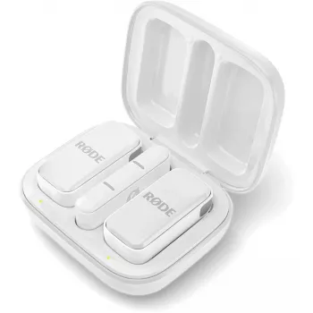 Bezvadu mikrofonu sistēma Rode Wireless Micro Lightning — omnidirekcionāls, 48 kHz/24-bit, 7 h akumulators, 100 m diapazons, balta