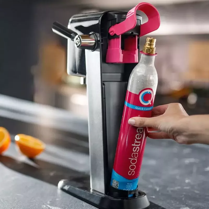 Sodas ražotājs SodaStream ART Black Steel 1L oglekļa dioksīda balons 60L
