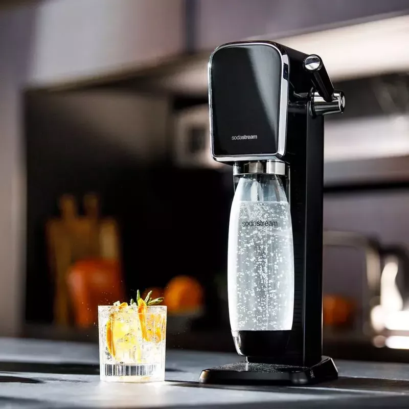 Sodas ražotājs SodaStream ART Black Steel 1L oglekļa dioksīda balons 60L