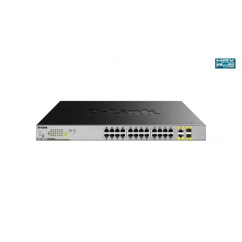 D-Link DGS-1026MP 24 portu Gigabit neparvaldāms PoE slēdzis ar 2 x 100/1000Mbps kombinētajiem portiem
