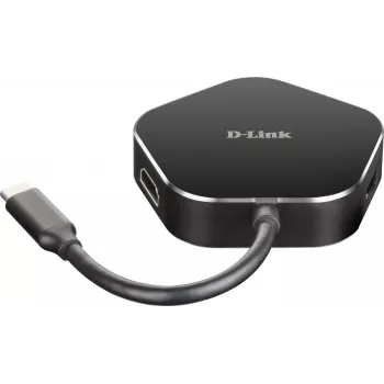 D-Link 4-in-1 USB-C centrmezgls ar HDMI un Power Delivery