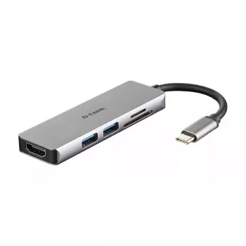 D-Link 5-in-1 USB-C centrmezgls ar HDMI un SD/microSD karšu lasītāju