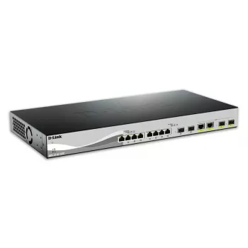 D-Link DXS-1210-12TC/E pārvaldāms L2 tīkla slēdzis 10G Ethernet (100/1000/10000) 1U melns, sudrabs