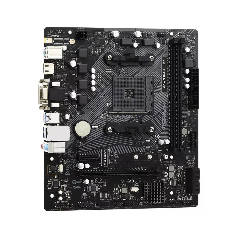 Mātesplate ASRock A520M-HDV AM4 AMD A520 2 x DDR4 USB 3.2 SATA 3 7.1ch HD Audio mATX
