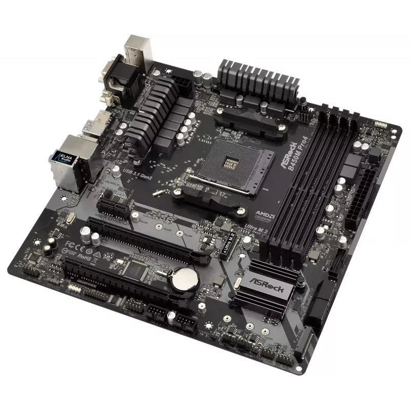 Mātesplate ASRock B450M PRO4 AMD B450 Socket AM4 micro ATX