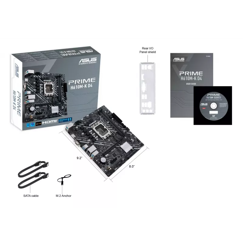 ASUS PRIME H610M-K D4 Intel H610 LGA 1700 micro ATX mātesplate