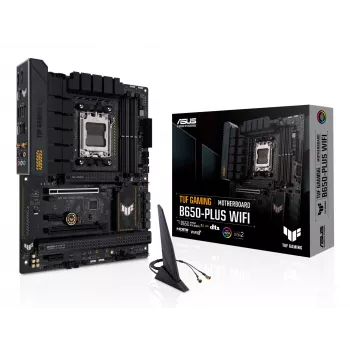 Mātesplate ASUS TUF GAMING B650-PLUS WIFI — AMD B650, Socket AM5, ATX, DDR5, 4 DIMM, Wi‑Fi 6, 2.5Gb LAN, 3x M.2
