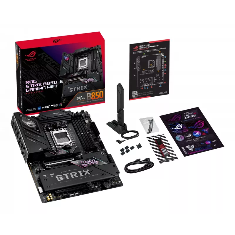 Datora mātesplate ASUS ROG STRIX B850-E GAMING WIFI AMD B850 AM5, ATX, DDR5, Wi-Fi 7, 5Gb LAN