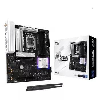 Mātesplate ASRock B860 Pro RS WiFi Intel B860 LGA1851 ATX, 4x DDR5 sloti, 256GB, Wi‑Fi 6E, 2.5GbE