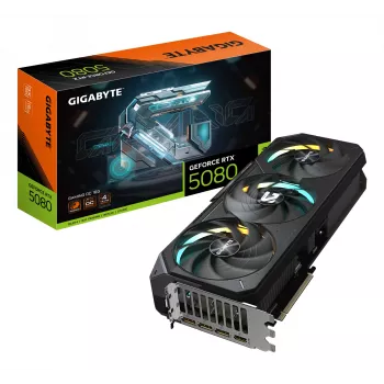 GIGABYTE GeForce RTX 5080 GAMING OC 16G videokarte, 16GB GDDR7, PCIe 5.0, 28000 MHz, 256-bit, 3x DisplayPort 2.1b + HDMI 2.1b, 3 ventilatoru WINDFORCE