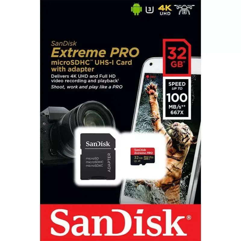 SanDisk Extreme Pro 32GB MicroSDHC UHS-I Class 10 atmiņas karte SDSQXCG-032G-GN6MA