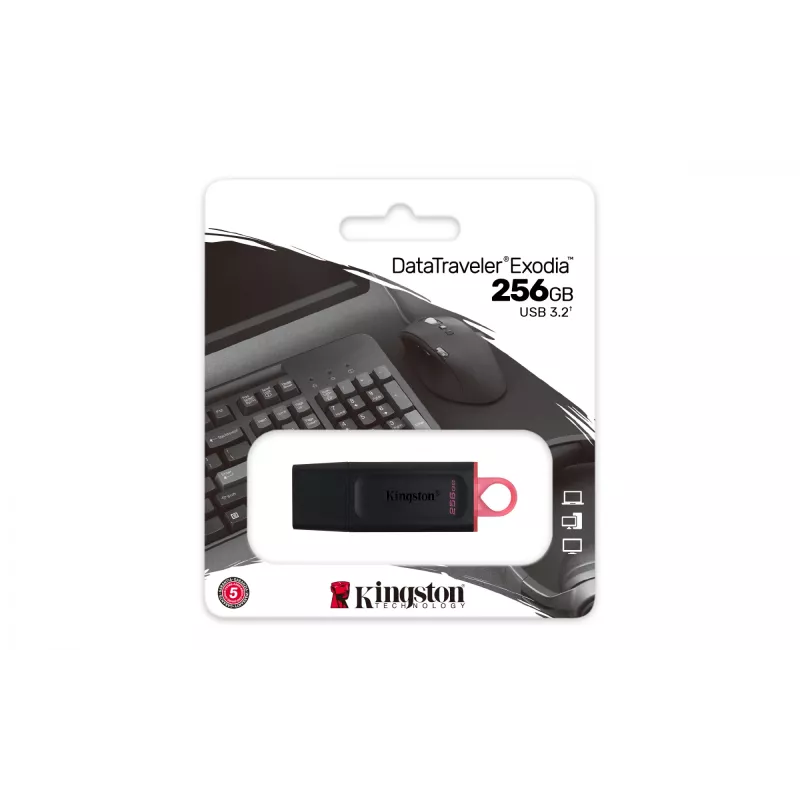 Kingston DataTraveler Exodia USB 3.2 zibatmiņa 256 GB melna