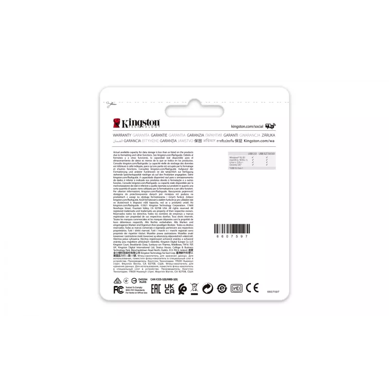 Kingston DataTraveler 64GB USB 3.2 Gen 1 Exodia M (Melns + Zils)